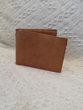 Classic Brown Leather Bifold Wallet - Men's Accessory